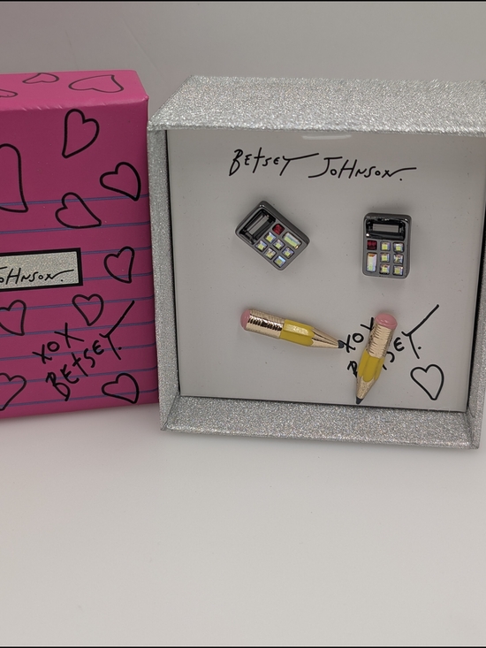 Betsey Johnson Jewelry - Betsey Johnson Yellow Pencil & Phone Stud Earring Set - Yellow